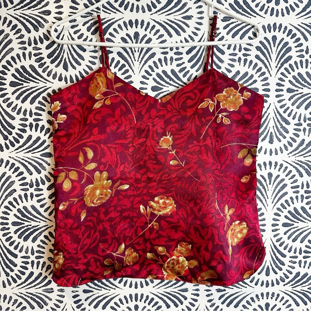 Vintage A’ Milano Satin Floral Tank Top - Picture 3 of 11